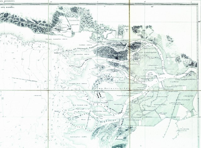 Фрагмент морской карты Балтийского моря Ф. Шуберта, 1834-1854 гг.