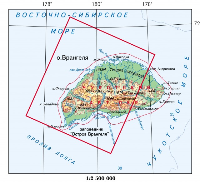 Карта Остров Врангеля