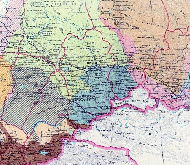 Фрагмент карты из Атласа Азиатской России, 1914г.