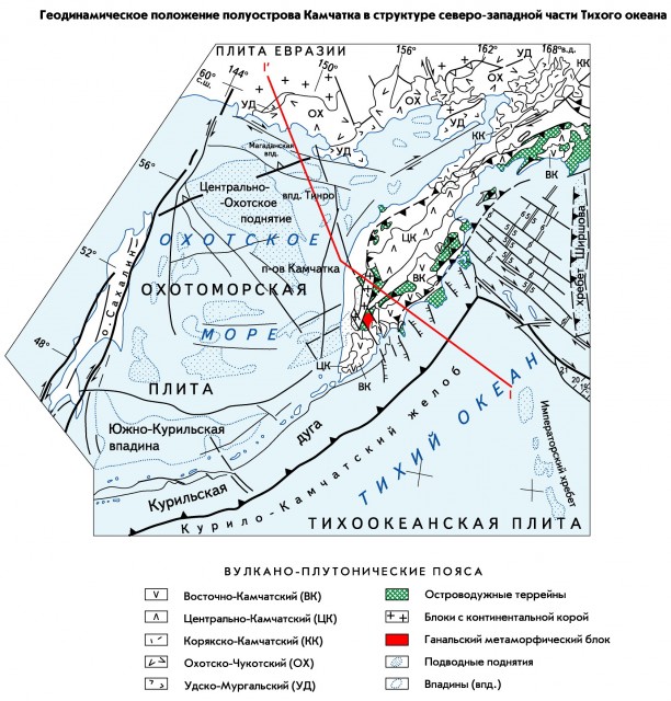 Геодинамическое положение полуострова Камчатка в структуре северо-западной части Тихого океана
