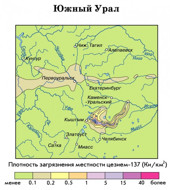 Прогноз радиоактивного загрязнения территории России цезием-137 в случае отсутствия ядерных инцидентов с существенным выбросом активности в атмосферу или гидросферу
