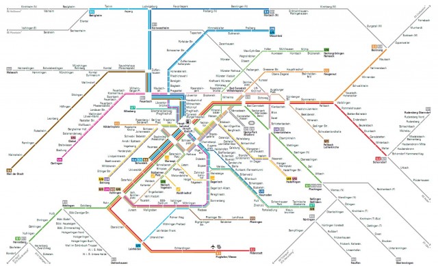 Карта метро Штутгарта