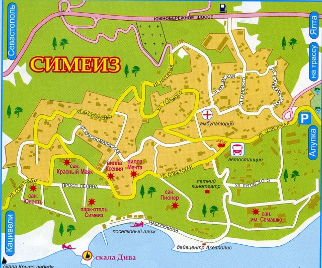 Симеиз карта