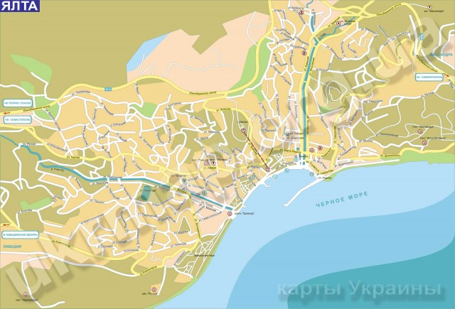 Карта Ялты