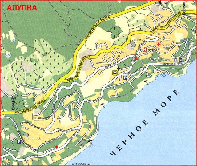 Карта - схема Алупки