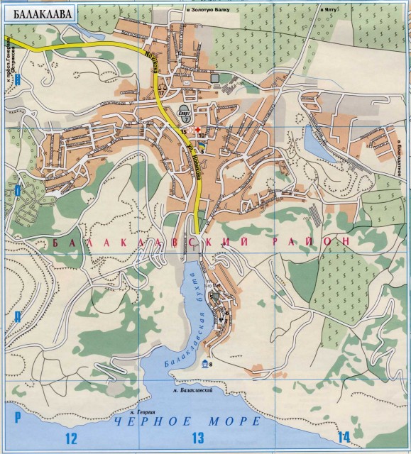 Подробная карта Балаклавы