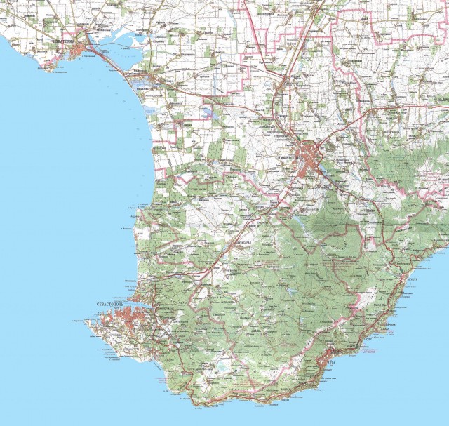 Подробная карта Южного берега Крыма (ЮБК)