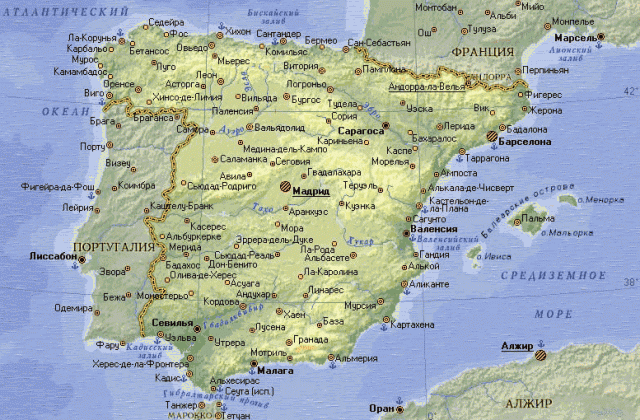 Географическое положение Испании