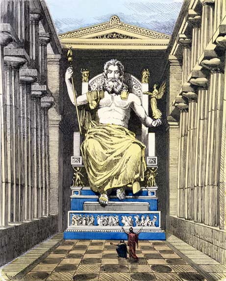 Где можно было увидеть статую Зевса?