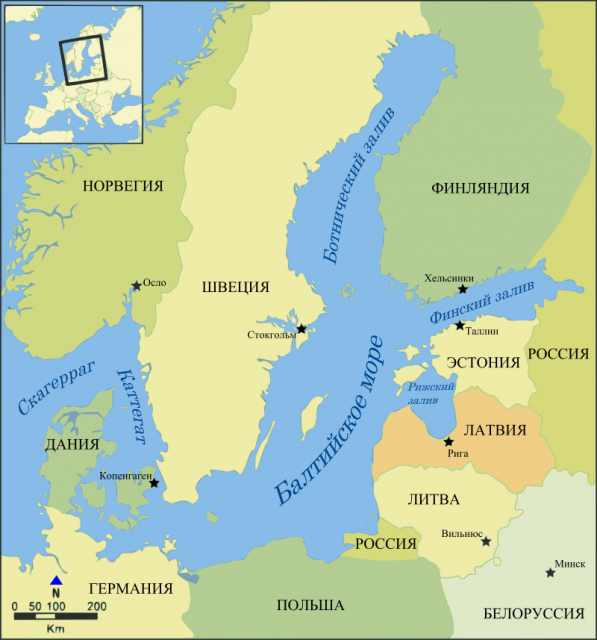 Какие страны имеют выход к Балтийскому морю?
